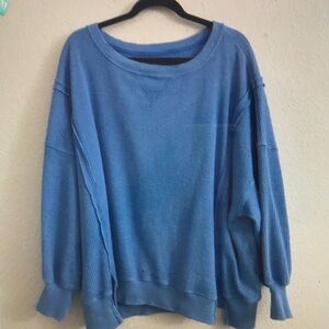 Blue Women's Lightweight Crewneck Sweater